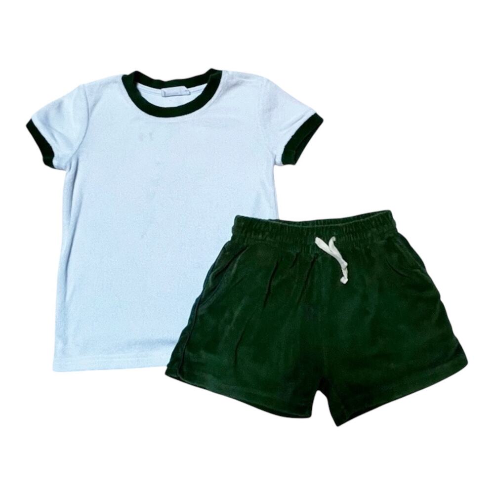 Minnow French Terry Ringer Tee and Shorts Outfit Size 5/6